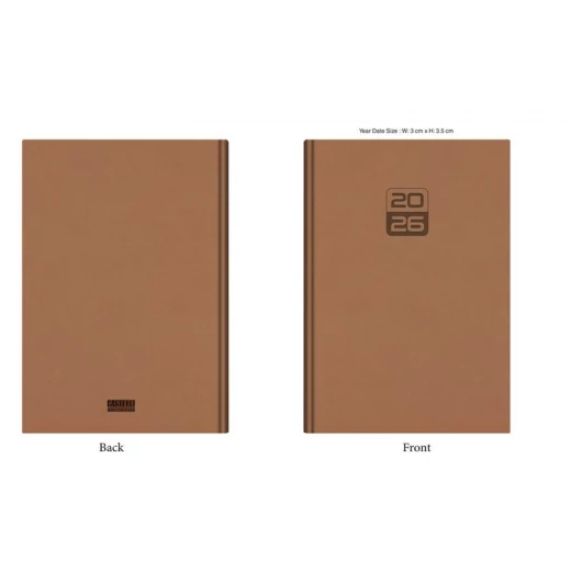 Castelli Daily Agenda 2026 A5 (14.5 x 20.5 cm), A09 Layout, 400 Pages, Cream 70gsm Paper, Arabic/English, Ramadan Shaded, Smyth Sewn Binding - Castelli - Image 4