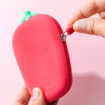 Strawberry Silicone Coin Purse, Cute Mini Wallet for Coins, Keys & Small Accessories, Soft, Waterproof, and Perfect for Kids and Adults - Himi
