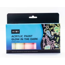 Miya Himi Acrylic Paint Glow In The Dark Bottle Set, 6colors/60ml
