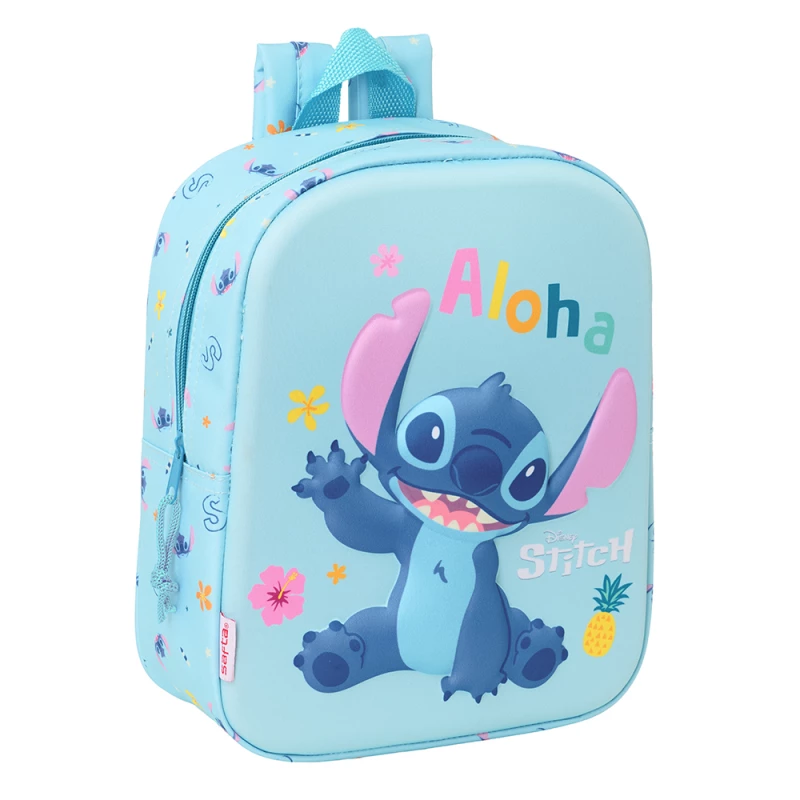 Safta 3D Mini Backpack Stitch 3D – Cute and lightweight mini backpack with fun 3D Stitch design, durable material, compact size, comfortable straps, perfect for kids, school, and daily outings. - safta