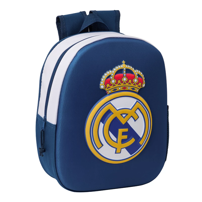 Safta 3D Backpack Real Madrid 3D – Durable and lightweight backpack with bold 3D Real Madrid design, comfortable straps, compact size, ideal for kids, school, and daily use. - safta