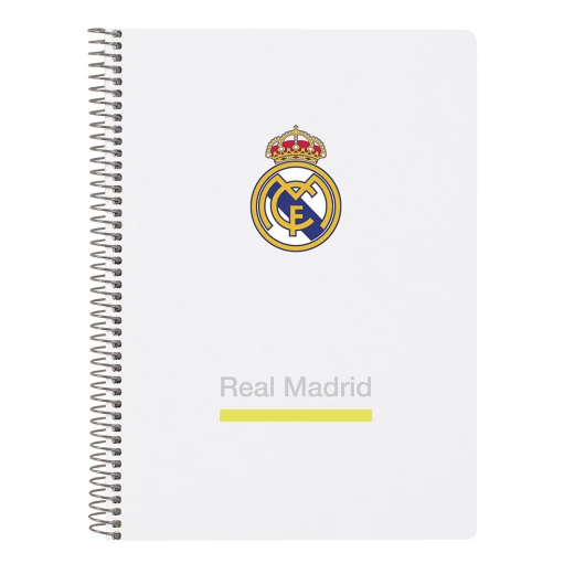 Safta Real Madrid 25/26 Hard Cover Notebook Quarter Size 80 Sheets – Durable hardcover notebook with official Real Madrid design, 80 pages, compact size, ideal for school, notes, and daily use. Safta Real Madrid 25/26 Hard Cover Notebook Quarter Size 80 Sheets – Durable hardcover notebook with official Real Madrid design, 80 pages, compact size, ideal for school, notes, and daily use.