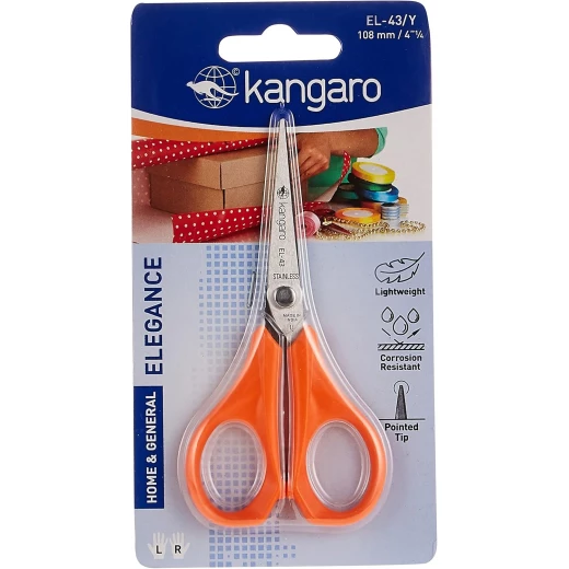 Kangaro EL43Y Scissor 4.25 Inch.   Orange - Kangaro - Image 4