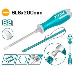 Total Slotted Go-Through Screwdriver SL8x200mm - THGS82006
