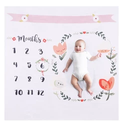Monthly Milestone Baby Blanket – Creative Number Pattern Photo Backdrop