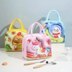  Lunch Bag for Kids — Pink Rainbow Thermal Lunch Box Tote