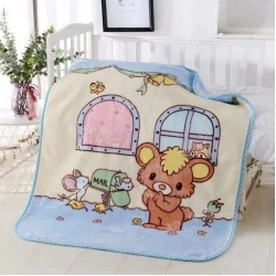 AL-ZABET BABY Winter Baby Blanket – Embossed – Blue – 110×110 cm