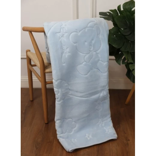 AL-ZABET BABY Winter Baby Blanket – Embossed – Blue – 110×110 cm - Image 3