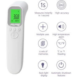 Morelian Multi-Function Infrared Thermometer – Body & Surface Temperature Monitor with Digital Display & High Fever Alarm