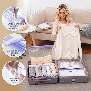 Vacuum Storage Bag 60×50 cm 1 Piece Space Saving Compression Bag for Clothes, Bedding, and Home Storage Protection from Dust, Moisture, and Insects - Image 8