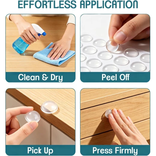Clear Silicone Bumper Pads for Doors and Cabinets - Generic/unbranded - Image 5