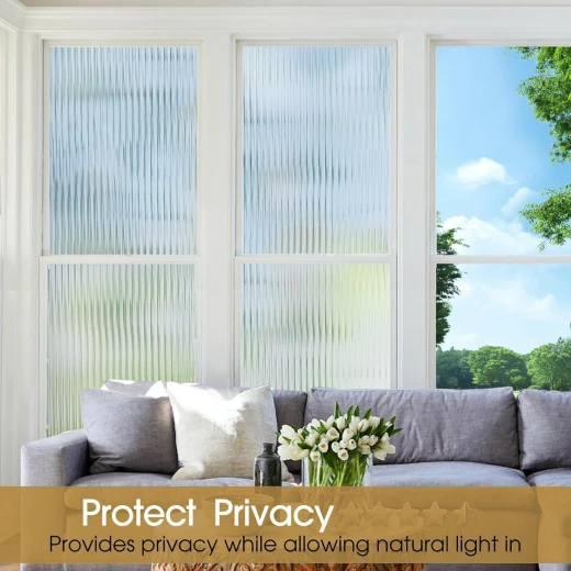 Fluted Glass Privacy Window Film 45x100cm - Generic/unbranded - Image 3