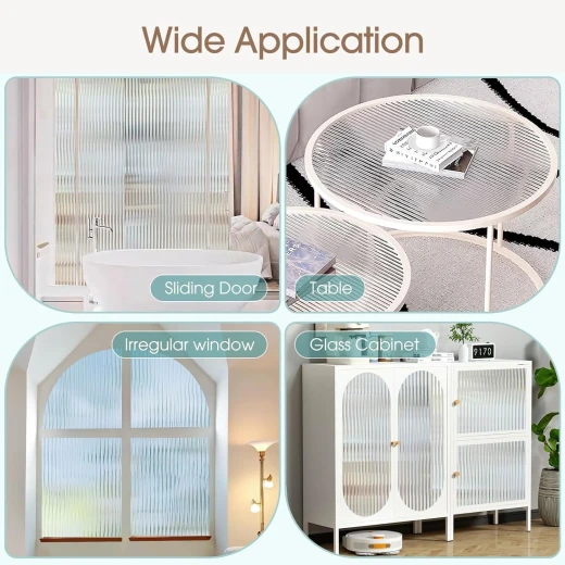 Fluted Glass Privacy Window Film 45x100cm - Generic/unbranded - Image 5
