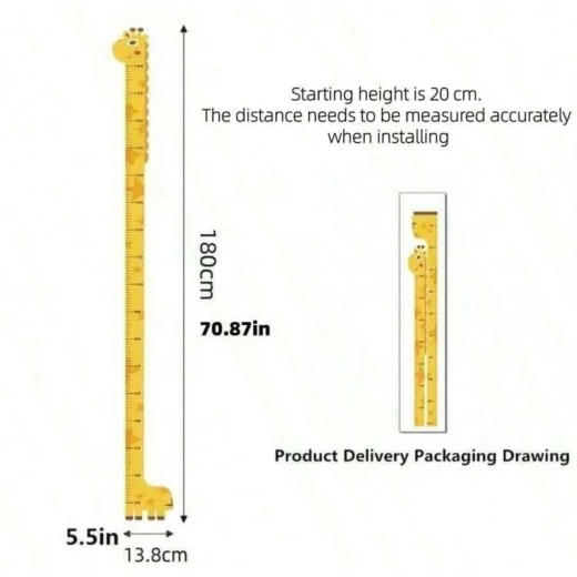 Dinosaur Kids Height Chart Wall Sticker 180cm  - Generic/unbranded - Image 6