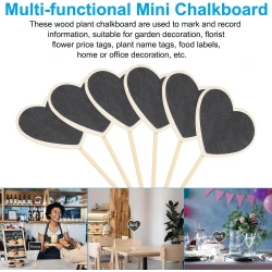 Heart-Shaped Chalkboard Sign with Wooden Stick – Rustic Decorative Message Board