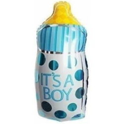 Its a Boy Blue Baby Bottle Foil Balloon