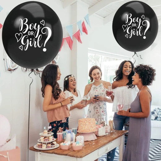 Gender Reveal Balloon Our Baby is a Boy or Girl with Confetti - Generic/unbranded - Image 4