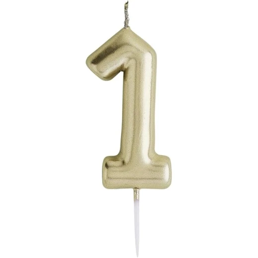 شمعة رقم 1 ذهبية لكيكة عيد الميلاد شمعة رقم 1 ذهبية لكيكة عيد الميلاد