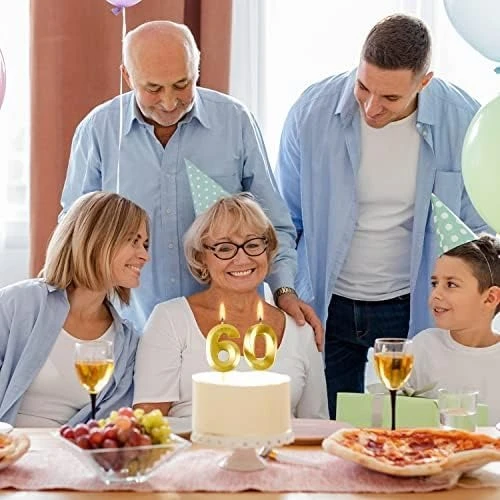 شمعة رقم 4 ذهبية لكيكة عيد الميلاد - عام / بدون علامة تجارية - Image 2
