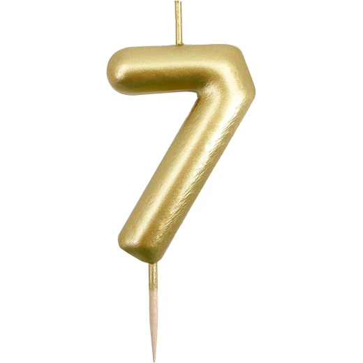 شمعة رقم 7 ذهبية لكيكة عيد الميلاد شمعة رقم 7 ذهبية لكيكة عيد الميلاد