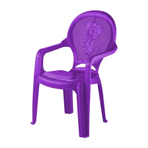 Kids Plastic Chair with Cartoon Design Pink - Generic/unbranded - Image 3
