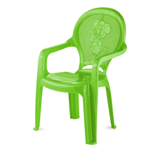 Kids Plastic Chair with Cartoon Design Green