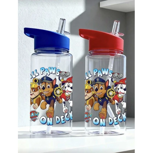 Paw Patrol Kids Water Bottle with Straw - Red Paw Patrol Kids Water Bottle with Straw - Red