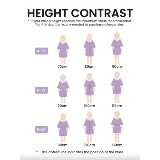 روب حمام أطفال بكبوشة وسحاب نص كم من قماش المنشفة مايكروفايبر أزرق مقاس 100 - عام / بدون علامة تجارية - Image 8