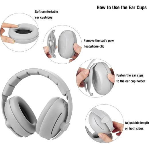 Baby & Toddler Noise Reduction Ear Protection Earmuffs – Comfortable Headphones for Sleep & Travel – white  - Image 10