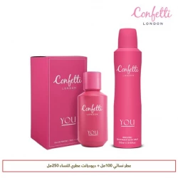 كونفيتي لندن يو ماء عطر (Eau de Parfum) | عطر زهري منعش بلمسة مسكية | نفحات من الحمضيات والمكونات المائية والورد | قلب عطري من الميموزا وزهر البرتقال والباتشولي | قاعدة من المسك والأمبروكسان | عطر نسائي أنيق ونقي