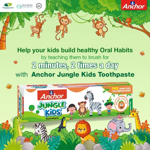 Anchor Jungle Kids Toothpaste Orange Flavor 50g. - With Free Toothbrush - Anchor - Image 3
