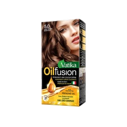 Vatika Coloring Kit – Light Brown 5.0 | Natural Ingredients, 100% Grey Hair Coverage, Ammonia-Free, Nourishing Formula for Soft, Shiny & Healthy Hair