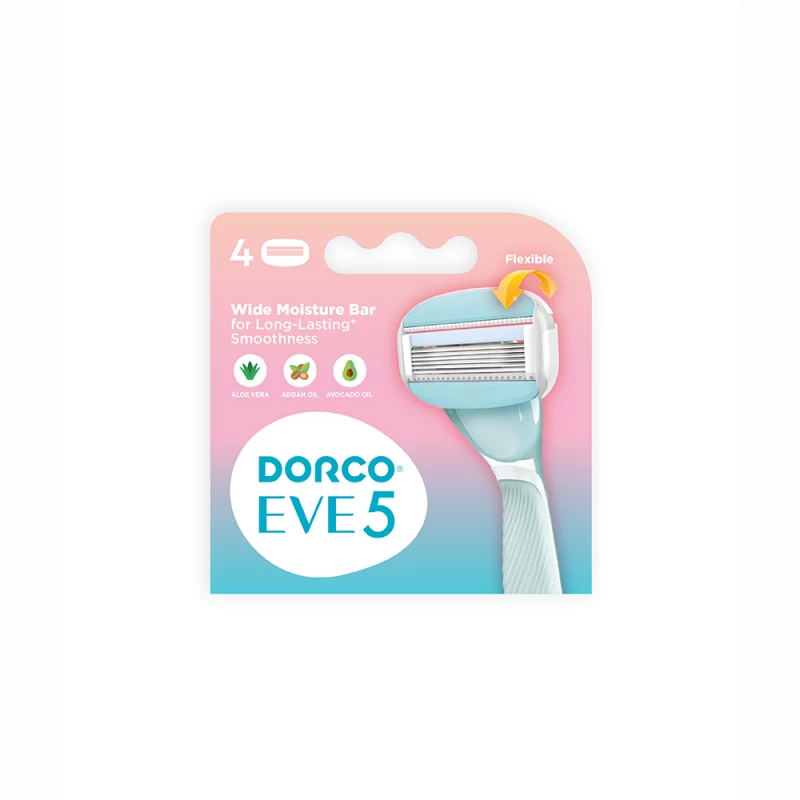 Dorco Eve 5 Razors for Women – 5-Blade Shaving cartridges, 4 Heads - Dorco