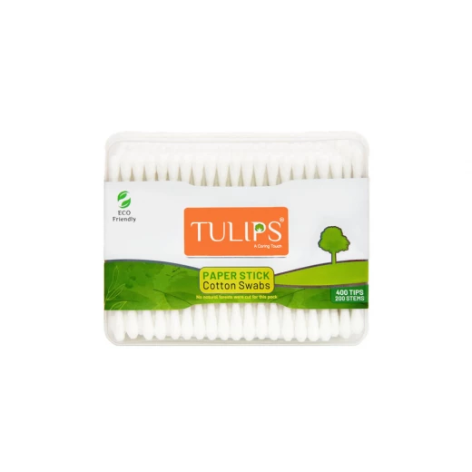 Tulips Paper Stick Cotton Buds 200pcs, Eco-Friendly Paper Sticks, Soft & Gentle Cotton Tips for Daily Hygiene and Personal Care Tulips Paper Stick Cotton Buds 200pcs, Eco-Friendly Paper Sticks, Soft & Gentle Cotton Tips for Daily Hygiene and Personal Care