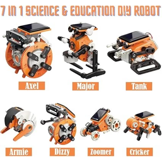 روبوت شمسي تعليمي 7 في 1 – لعبة تركيب وتعلم للأطفال – يعمل بالطاقة الشمسية – STEM - دار الحياة - Image 2