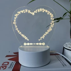 لوحة رسائل ثلاثية الأبعاد بضوء ليلي وقاعدة بيضاء مضيئة قابلة للمسح هدايا يومية جديدة مبتكرة