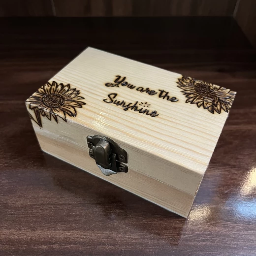Wooden Jewelry Box with Sunflower Design by Star Zone – Elegant Decorative Storage Box for Jewelry and Accessories 11×7×4.6 cm - star zone - Image 2