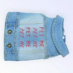 Pet Clothes Dog Jeans Jacket Cool Blue Denim Coat for Small Medium Dogs Vintage Blue Washed Clothes(M) - Best buddies