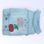 Pet Clothes Dog Jeans Jacket Cool Blue Denim Coat for Small Medium Dogs Vintage Blue Washed Clothes(L) - Best buddies