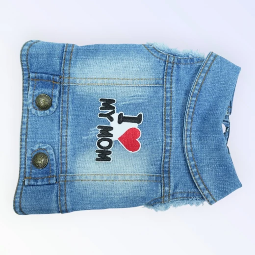 ملابس الحيوانات الأليفة، سترة جينز للكلاب المتوسطة الصغيرة (S) - بيست باديز - Image 3