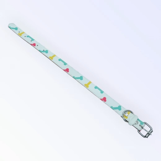 طوق للكلاب مزخرف بتصميم العظام والقلوب الملونة (متوسط) - بيست باديز - Image 3