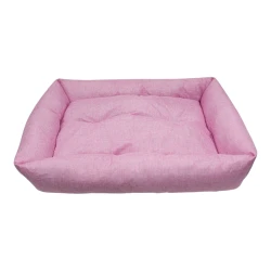 Large Rectangular Pet Bed, Pink, 63 × 74 × 15 cm, Comfortable Sleeping and Resting Space for Cats and Dogs, Practical Design for Everyday Indoor Use and Pet Comfort
