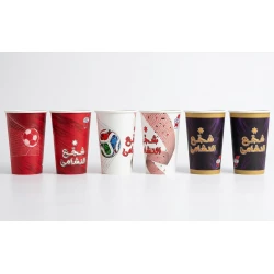 كاسات النشامى الورقية سعة 12 أونصة بتصميم طويل
