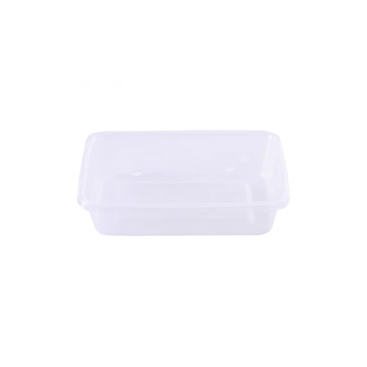 علب مايكرويف شفاف مستطيل و غطاء سعة 500 - 60 قطعة من ار زي - ار زي - Image 2