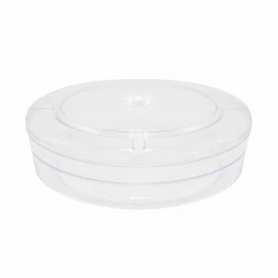 Crystal Round Plastic Containers Clear 500 g High with Lid