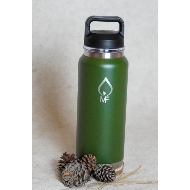 MF 1100ml Stainless Steel Water Bottle, Double Wall Vacuum Insulated, Leak-Proof, Reusable, Keeps Drinks Hot or Cold for 24 Hours, BPA-Free Flask - MF