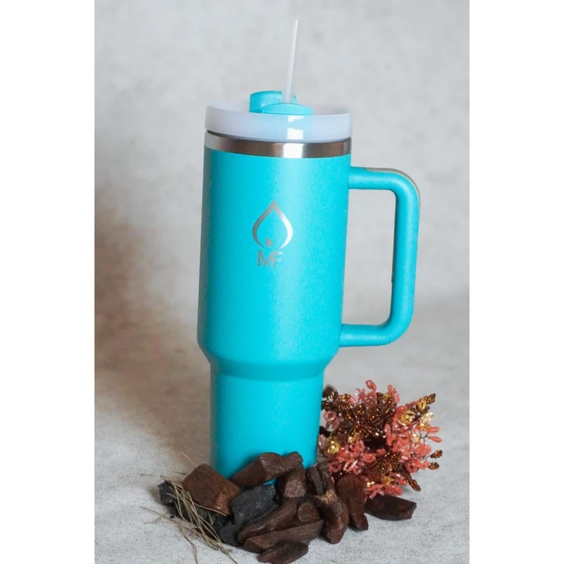MF 1200ml Stainless Steel Water Bottle with Straw, Double Wall Vacuum Insulated, Leak-Proof, BPA-Free, Reusable Sports Flask, Keeps Drinks Hot or Cold for 24 Hours - MF