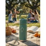 MF UltraTherm Pro Double-Wall Vacuum Insulated Stainless Steel Water Bottle 650ml – 12+ Hour Hot & Cold Thermal Flask with Built-in Straw Lid, Carry Handle, Leak-Resistant Hygienic School & Travel Bottle - MF