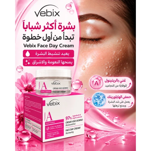 Vebix Daily Face Cream with Vitamin A, 97% natural ingredients, helps renew and hydrate the skin, leaving it soft, refreshed, and delicately scented - vebix - Image 10