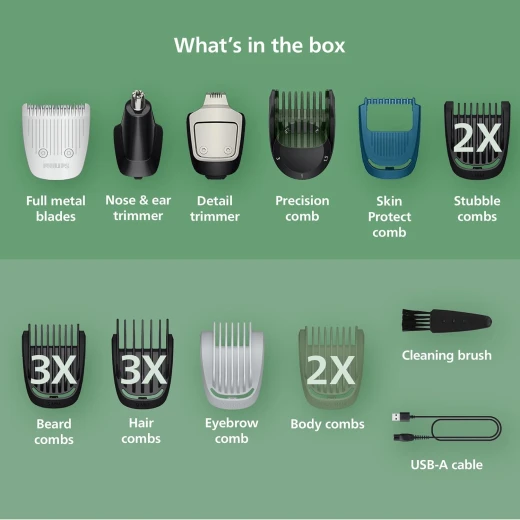 Philips All-in-One 5000 19-in-1 Trimmer, Face, Hair & Body, Black - Philips - Image 3